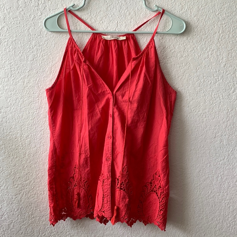 Solitaire Cotton Button Down Blouse - image 1